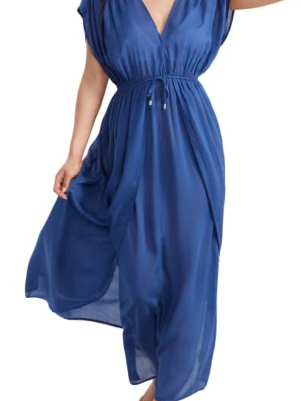 VENUS Blue V-Neck maxi swimsuit Cover Up With Open Legs size XL like new